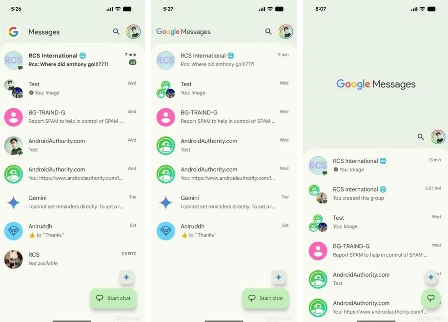 تغییر برند اپلیکیشن Google Messages