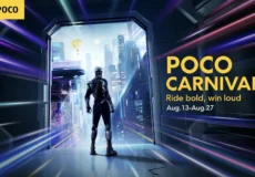 پوستر جشنواره POCO Carnival 2025 با نوشته Ride Bold, Win Loud