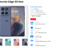 رندر رسمی Motorola Edge 60 Neo با طراحی مدرن و جزیره دوربین مربعی