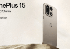 نمای طراحی نسخه Sand Storm وان پلاس 15 — alt: «طراحی Sand Storm OnePlus 15 با فریم سرامیکی»