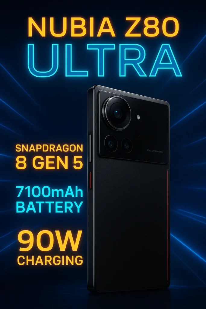 تصویر Nubia Z80 Ultra با دوربین پریسکوپی و طراحی تمام‌صفحه