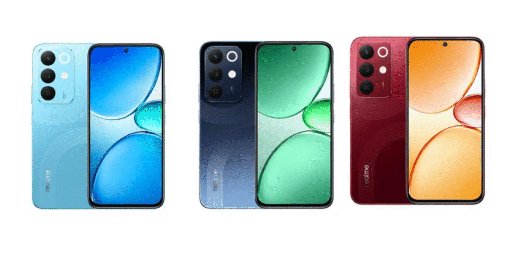تصویر مقطع جلو Realme 15x: «نمای جلوی گوشی Realme 15x با نمایشگر ۶٫۸ اینچ