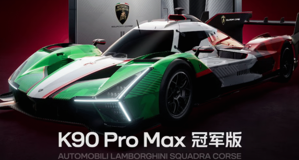 Redmi K90 Pro Max Champion Edition همکاری Redmi و Lamborghini لوگو