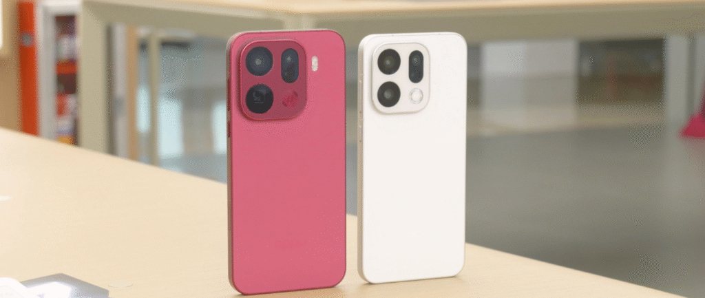 Oppo Find X9 نمای جلو – «گوشی Oppo Find X9 با نمایشگر AMOLED و فریم آلومینیومی»