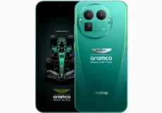 تصویر گوشی Realme GT 8 Pro Aston Martin F1 با رنگ سبز مسابقه‌ای