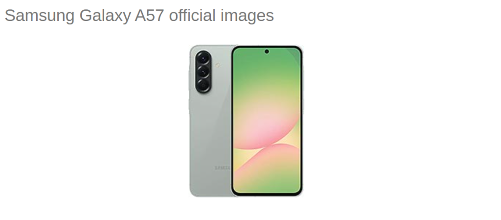 Samsung Galaxy A57 official images
